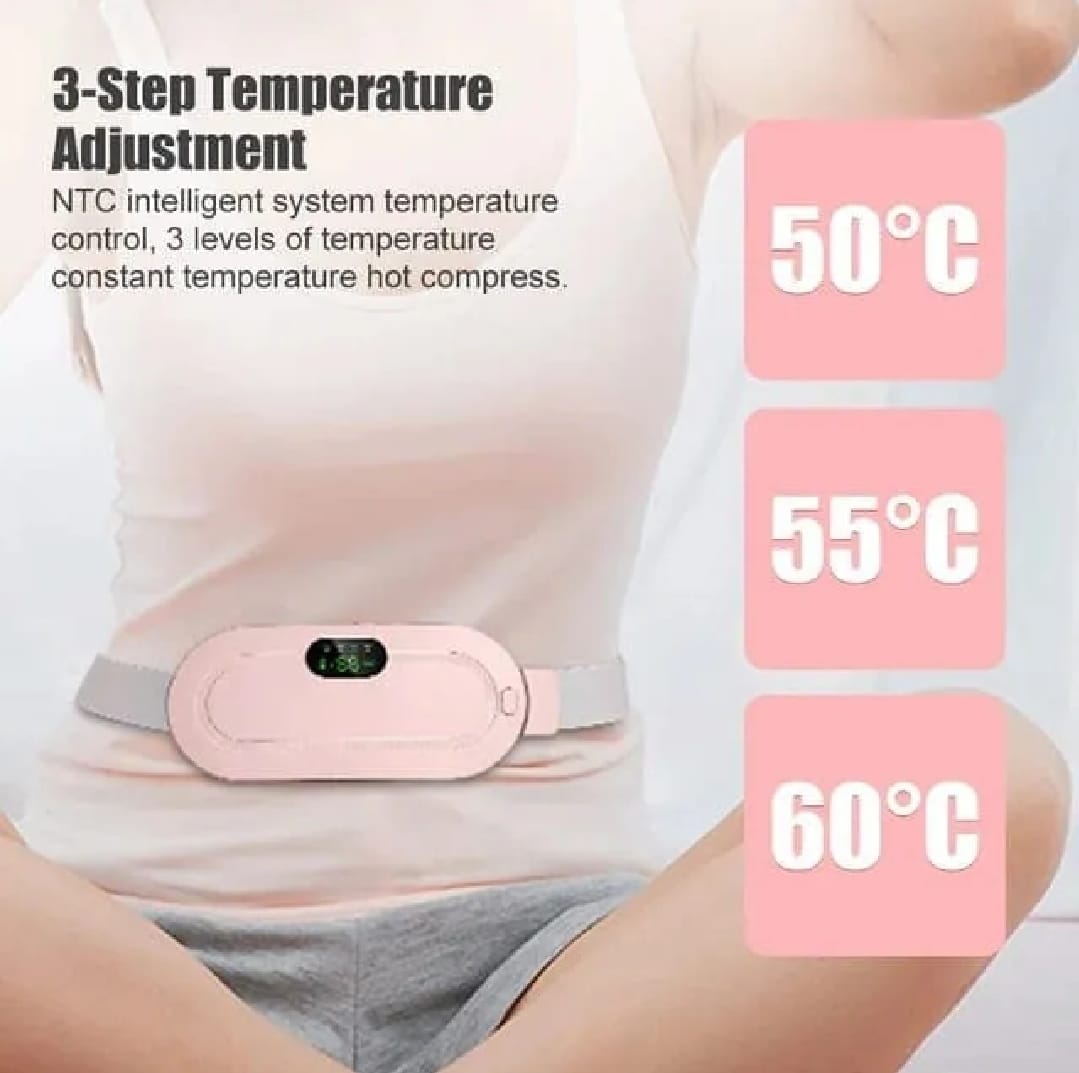 Menstrual Pain Relief Heating Belt – USB Electric Cramp Massager for Waist & Stomach (Portable & Rechargeable)
